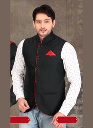 Enrapturing Mens Black Color Imported Nehru Jacket