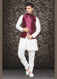 Ravish Look Wine Color Imported Mens Nehru Jacket