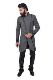 Grayasparagus Italianfebric Indowestern Sherwani