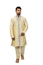 Cream Artsilk Online Indowestern Sherwani