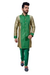 Khahki Artsilk Indowestern Sherwani
