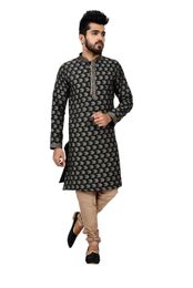 Lightbrown Cottansilk Kurta Pajama