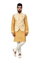 Cottonsilk Kurtasetwith Brocadesilk Jacket