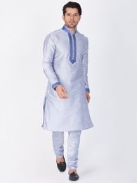Light Blue Festive Kurta Payjama For Men