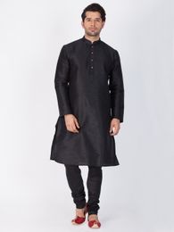 Online Wedding Collection Black Kurta Payjama For Men