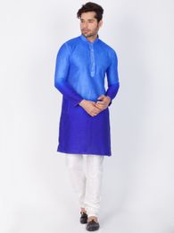 Online Wedding Blue Color Kurta Payjama For Men