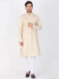 Classic Look Beige Kurta Payjama For Men