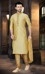 Fresh Looking Gold Kurta Payjama For Men