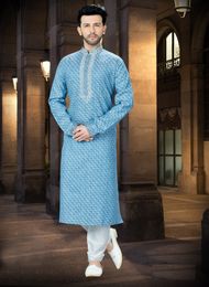 Bright Blue Online Kurta For Men