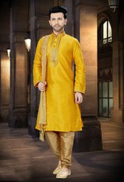 Chudidar Yellow Kurta For Men Online