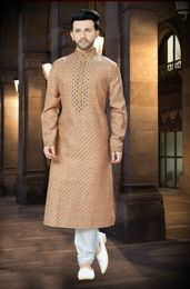 Online Brown Chudidar Kurta For Men