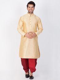 Online Heavy Look Golden Kurta For Men