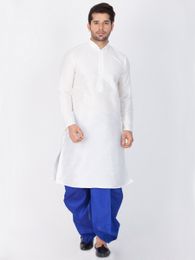 Online Plain White Kurta Dhoti For Men