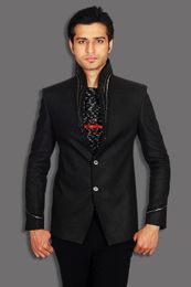 Royal Black Embroidery Blazer BL5016