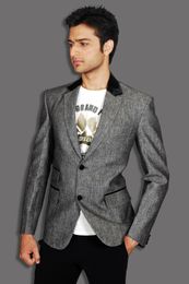Stylish Modern Grey Linen Blazer BL5019