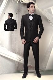 Black Broad Peak Lapel Wedding Reception Tuxedo