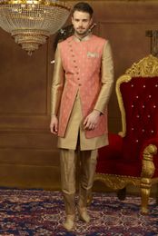 Carrot Gold 3 Piece Indo Western Sherwani