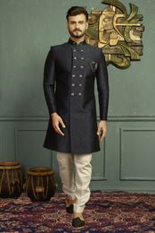 Alluring Blue Marriage Indo Western Sherwani