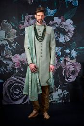 Stylish Sea Green Wedding Sherwani