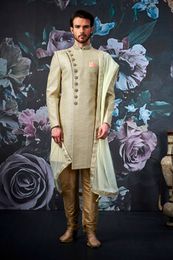 Princely Look Pista Wedding Sherwani