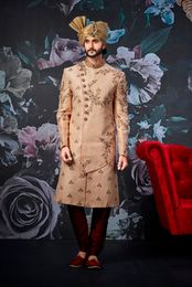 Groom Cream Wedding Sherwani