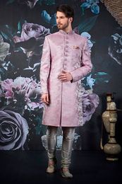 Stellar Purple Silk Wedding Sherwani