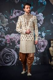 Designer Golden Wedding Sherwani