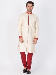 Luxuriant Gold Maroon Kurta Pajama
