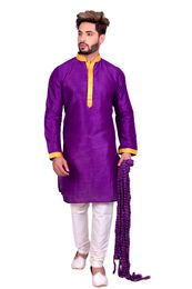 Elegant And Dressy Purple Silk Kurta Set