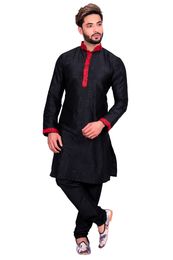 Perfect Black Silk Kurta Set