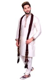 Basic Off White Silk Kurta Set