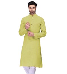 Glorious Yellow Green Cotton Kurta