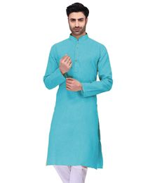 Splendid Sky Blue Cotton Kurta