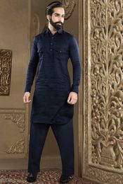 Navy Blue Eid Pathani Kurta Salwar