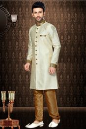 Fabulous Cream Silk Indo Western Sherwani