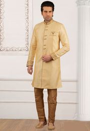 Wow Look Gold Cream Indo Western Sherwani