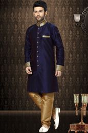 Alluring Party Look Navy Blue Indo Western Sherwani