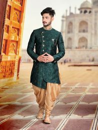Stylish Dark Green Sherwani