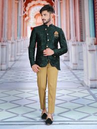 Beautiful Bottle Green Silk Jodhpuri Suit