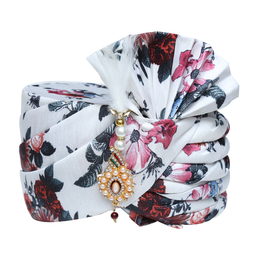 White and Pink Wedding Turban Pagri