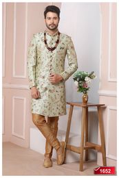 Charming Pista Silk Indo Western Sherwani
