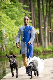 Royal Blue Embroidered Silk Wedding Sherwani