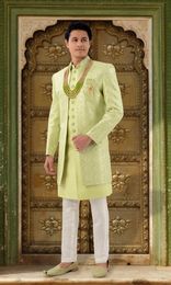 Latest Green Color Jacket Style Sherwani