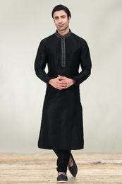 Black Embroidered Kurta With Black Pajama