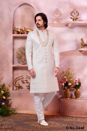Artistic Cream Color Sherwani With All Over Work