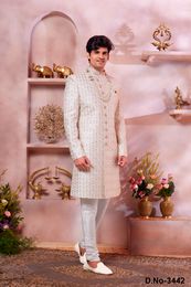 Classy Cream Wedding Sherwani For Groom