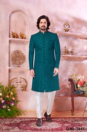 Beautiful Green Color Indo Western Sherwani