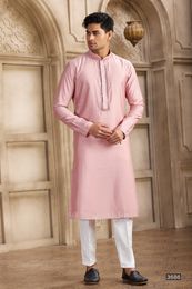 Pristine Dark Pink Mirror Work Embroidery Kurta Pajama