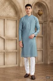 Glorious Grey Mirror Work Embroidery Kurta Pajama