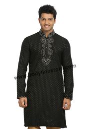 Black Kurta Pajama RK4054